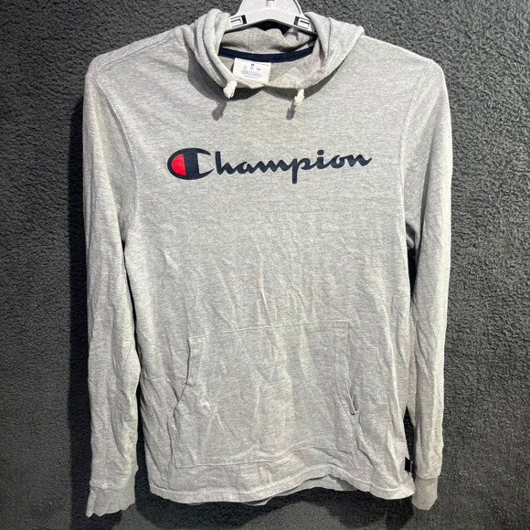 Champion Mens Hoodie Lightweight Pullover Sweatshirt Long Sleeve Gray Medium - Picture 1 of 7